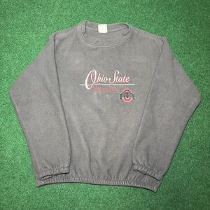 Vintage 90s Ohio State Buckeyes Embroidered Fleece Sweatshirt, College (XL)